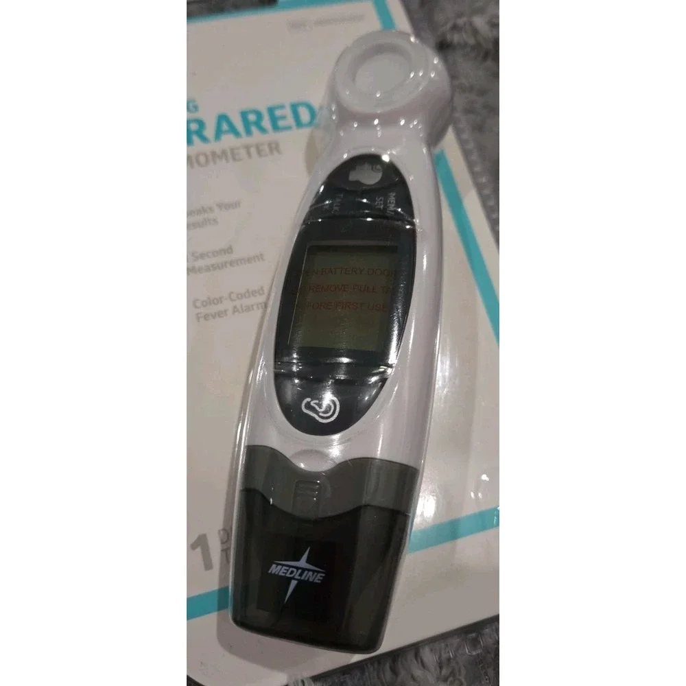 MEDLINE Talking Infrared Thermometer Speaks Results Color Coded Fever Alarm NIP!